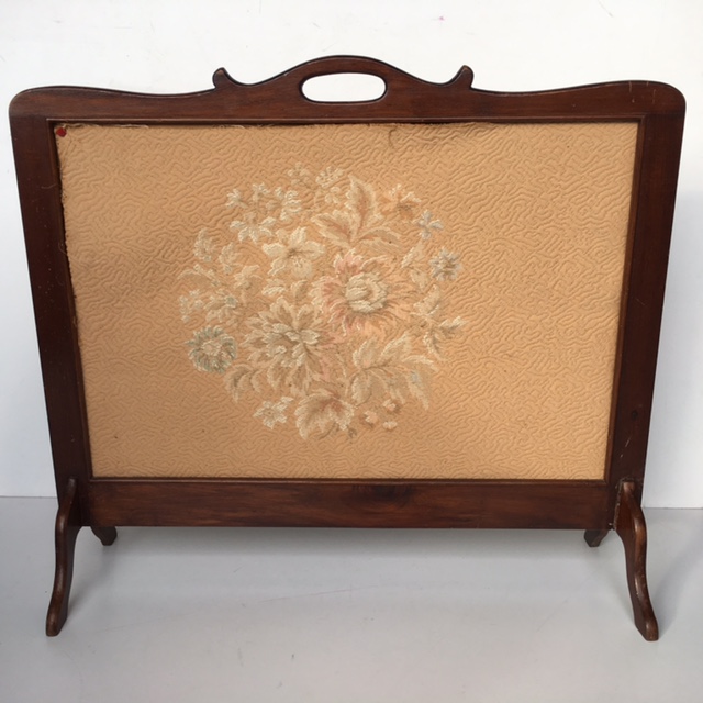 FIRE SCREEN, 1930s Timber w Fabric Insert